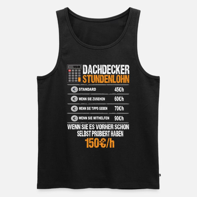 Dachdecker Stundenlohn - Männer Premium Bio Tank Top - Schwarz