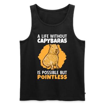 La vie sans Capybara Amérique du Sud Capybara Capybara - Débardeur bio Premium Homme - noir - Devant - Michal (187cm)