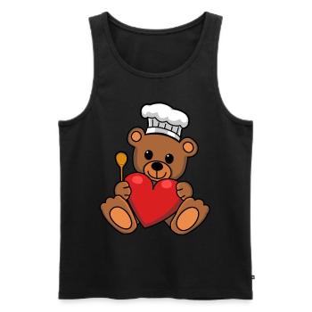 Teddy Koch kochen Herz Kochkunst Hobbykoch - Männer Premium Bio Tank Top - Schwarz - Vorne - AI Model Male 178 light (178cm)