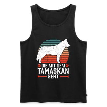 Die mit dem Tamaskan geht Wolf-Hund Tamaskan - Männer Premium Bio Tank Top - Schwarz - Vorne - Michal (187cm)