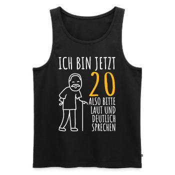 20. Geburtstag 20er 20ter Ich bin jetzt 20 Jahre - Männer Premium Bio Tank Top - Schwarz - Vorne - Michal (187cm)