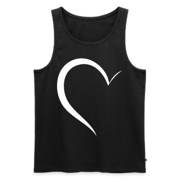 Half White Heart - Men's Premium Organic Tank Top - black - Front - AI Model Male 178 light (178cm)