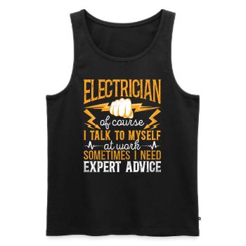 Elektriker - Herre Premium økologisk tanktop - sort - Foran - AI Model Male 178 light (178cm)
