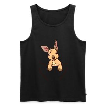Känguru Schwangerschaft Baby Schwanger Geburt Wild - Männer Premium Bio Tank Top - Schwarz - Vorne - Michal (187cm)