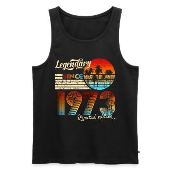 48th Birthday Gift Vintage Legendary Since 1973 - Männer Premium Bio Tank Top - Schwarz - Vorne - Michal (187cm)