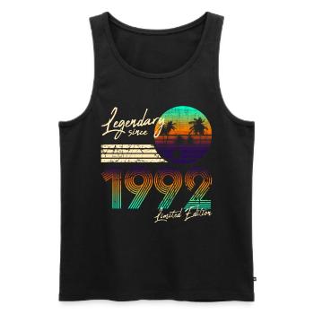 29th Birthday Gift Legendary Since 1992 - Männer Premium Bio Tank Top - Schwarz - Vorne - Michal (187cm)