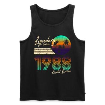33rd Birthday Gift Legendary Since 1988 - Männer Premium Bio Tank Top - Schwarz - Vorne - Michal (187cm)