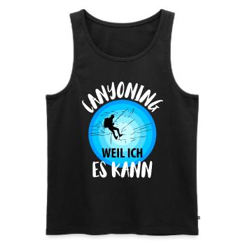 Canyoning Bergsteigen Klettern Wandern Berge - Männer Premium Bio Tank Top - Schwarz - Vorne - Michal (187cm)