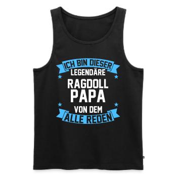 Katzen Papa Vater Vatertag Ragdoll - Männer Premium Bio Tank Top - Schwarz - Vorne - Michal (187cm)