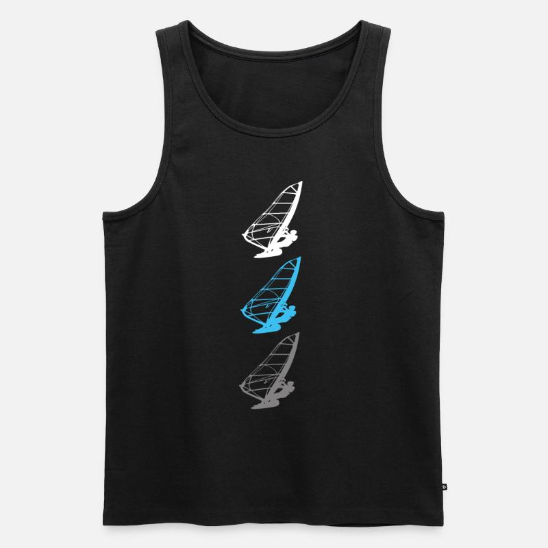 Windsurfen - Männer Premium Bio Tank Top - Schwarz