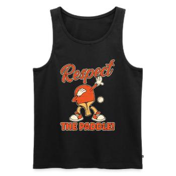 Table Tennis Ping Pong Respect The Paddle - Débardeur bio Premium Homme - noir - Devant - Michal (187cm)