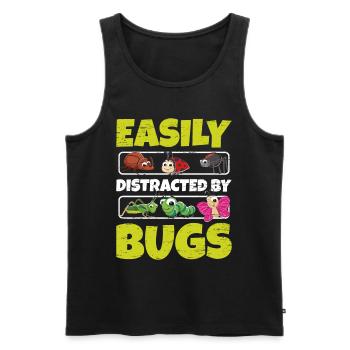 Bug Collecting leicht abgelenkt von Bugs - Männer Premium Bio Tank Top - Schwarz - Vorne - AI Model Male 178 light (178cm)