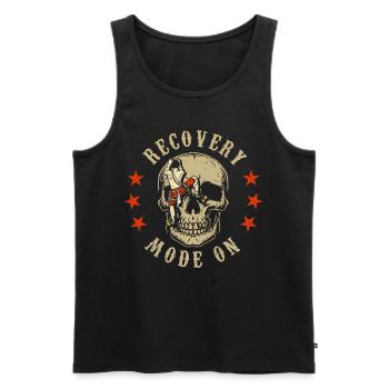 Berg Klettern Totenkopf Recovery Mode On Bouldern - Männer Premium Bio Tank Top - Schwarz - Vorne - AI Model Male 178 light (178cm)