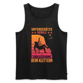 Berg Klettern Bergsteigen Alten Mann beim Klettern - Männer Premium Bio Tank Top - Schwarz - Vorne - Michal (187cm)