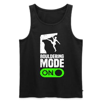 Bouldering Mode On Berg Klettern Felsen Bouldern - Männer Premium Bio Tank Top - Schwarz - Vorne - AI Model Male 178 light (178cm)