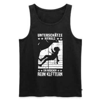 Bergsteigen Berg Kletterer Mädchen beim Klettern - Männer Premium Bio Tank Top - Schwarz - Vorne - Michal (187cm)