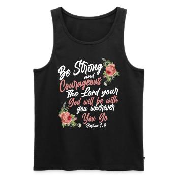 Christian Bible Verse Quote Rose - Männer Premium Bio Tank Top - Schwarz - Vorne - AI Model Male 178 light (178cm)