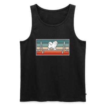 Samojede Herzschlag Schlittenhund Samojedenspitz - Männer Premium Bio Tank Top - Schwarz - Vorne - AI Model Male 178 light (178cm)
