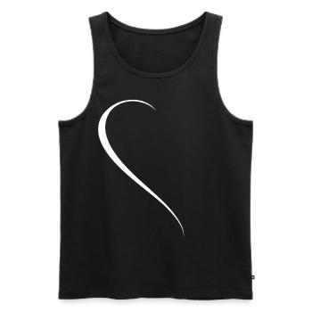 Half White Heart - Men's Premium Organic Tank Top - black - Front - AI Model Male 178 light (178cm)