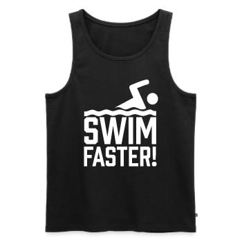 Cours de natation rapide moniteur de natation - Débardeur bio Premium Homme - noir - Devant - AI Model Male 178 light (178cm)