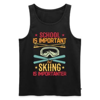 Skiers Schoolchildren Skiing Skiing Boys - Men's Premium Organic Tank Top - black - Front - AI Model Male 178 light (178cm)