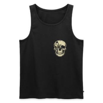 Bouldern Berg Klettern Totenkopf Kletterer - Männer Premium Bio Tank Top - Schwarz - Vorne - AI Model Male 178 light (178cm)