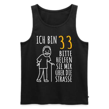 33 Geburtstag 33er 33ter Ich bin 33 Jahre alt Mann - Männer Premium Bio Tank Top - Schwarz - Vorne - Michal (187cm)