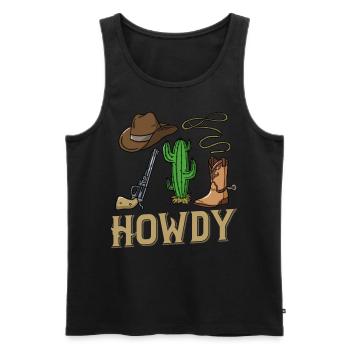Cowboy Western Country - Männer Premium Bio Tank Top - Schwarz - Vorne - AI Model Male 178 light (178cm)