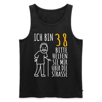 38 Geburtstag 38er 38ter Ich bin 38 Jahre alt Mann - Männer Premium Bio Tank Top - Schwarz - Vorne - Michal (187cm)