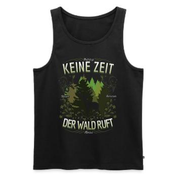 No time the forest calls deer autumn season - Men's Premium Organic Tank Top - black - Front - Michal (187cm)
