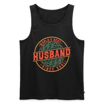 Best husband since 2001 20th wedding anniversary - Men's Premium Organic Tank Top - black - Front - Michal (187cm)