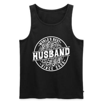Meilleur mari depuis 2020 1er anniversaire de mariage - Débardeur bio Premium Homme - noir - Devant - Michal (187cm)