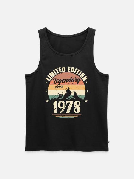 Legendarny Rocznik 1978 Urodzony Retro Urodziny - Ekologiczny tank top męski Premium - czarny