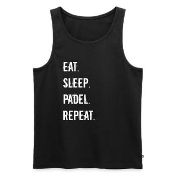 Padel Tennis - eat sleep padel repeat - Männer Premium Bio Tank Top - Schwarz - Vorne - Michal (187cm)