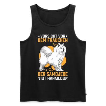 Samojede Frauchen Schlittenhund Samojedenspitz - Männer Premium Bio Tank Top - Schwarz - Vorne - AI Model Male 178 light (178cm)