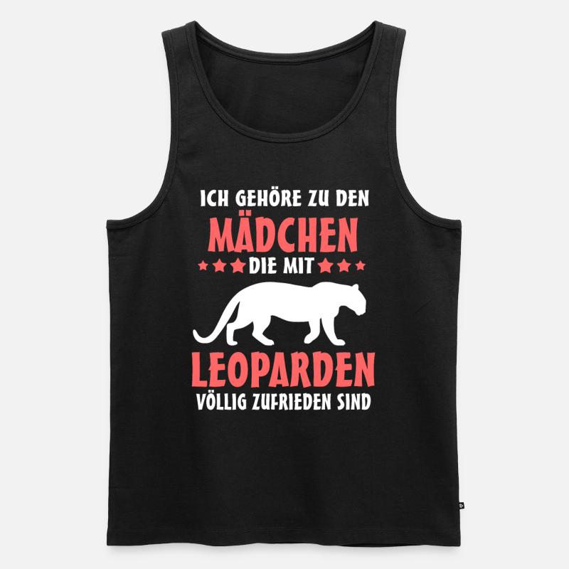 Leopard Mädchen Leoparden - Männer Premium Bio Tank Top - Schwarz