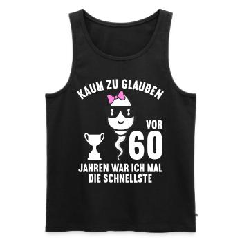 60 Jahre vor 60 Jahren schnellste 60. Geburtstag - Männer Premium Bio Tank Top - Schwarz - Vorne - Michal (187cm)