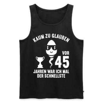 45 Jahre vor 45 Jahren schnellste 45. Geburtstag - Männer Premium Bio Tank Top - Schwarz - Vorne - AI Model Male 178 light (178cm)