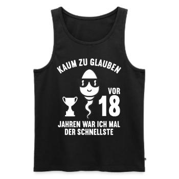 18 Jahre vor 18 Jahren schnellste 18. Geburtstag - Männer Premium Bio Tank Top - Schwarz - Vorne - Michal (187cm)