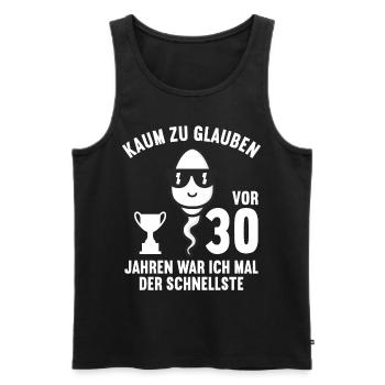 30 Jahre vor 30 Jahren schnellste 30. Geburtstag - Männer Premium Bio Tank Top - Schwarz - Vorne - Michal (187cm)