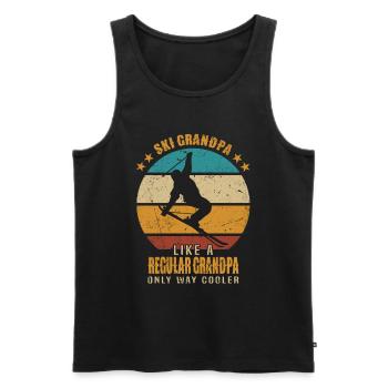 Skier Grandfather Skiing Grandpa Ski Grandpa - Men's Premium Organic Tank Top - black - Front - Michal (187cm)