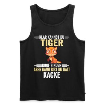 Tiger Zootier - Männer Premium Bio Tank Top - Schwarz - Vorne - AI Model Male 178 light (178cm)