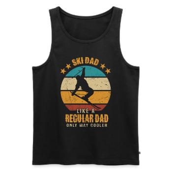 Skifahrer Papa Skifahren Ski Dad Skier Skiing - Männer Premium Bio Tank Top - Schwarz - Vorne - AI Model Male 178 light (178cm)