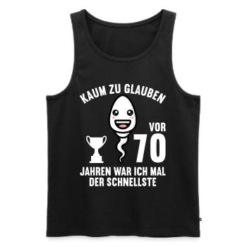70 Jahre vor 70 Jahren schnellste 70. Geburtstag - Männer Premium Bio Tank Top - Schwarz - Vorne - Michal (187cm)