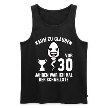 30 Jahre vor 30 Jahren schnellste 30. Geburtstag - Männer Premium Bio Tank Top - Schwarz - Vorne - Michal (187cm)
