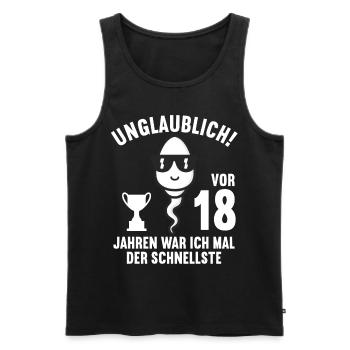 18 Jahre vor 18 Jahren schnellste 18. Geburtstag - Männer Premium Bio Tank Top - Schwarz - Vorne - Michal (187cm)