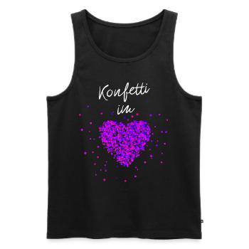 Konfetti im Herzen Fasching Karneval Konfetti - Männer Premium Bio Tank Top - Schwarz - Vorne - Michal (187cm)