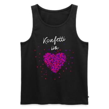Konfetti im Herzen Fasching Karneval Konfetti - Männer Premium Bio Tank Top - Schwarz - Vorne - Michal (187cm)