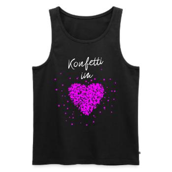 Konfetti im Herzen Fasching Karneval Konfetti - Männer Premium Bio Tank Top - Schwarz - Vorne - Michal (187cm)