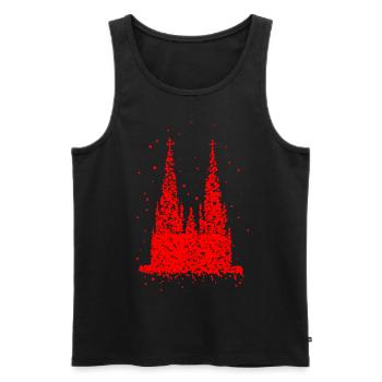 Cathédrale de Cologne Carnaval Carnaval Confettis Costume - Débardeur bio Premium Homme - noir - Devant - Michal (187cm)